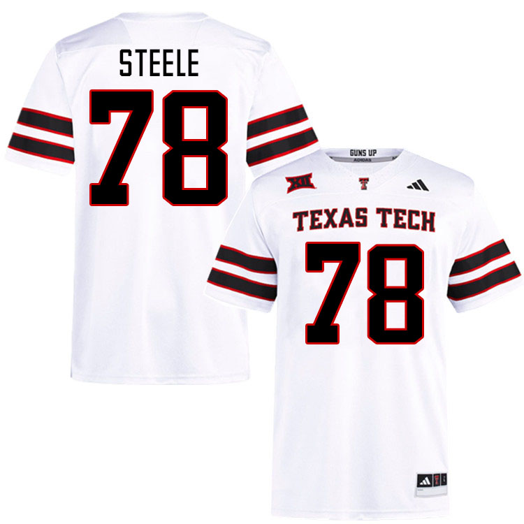 #78 Terence Steele Texas Tech Red Raiders Jerseys College Football Uniforms Stitched-White